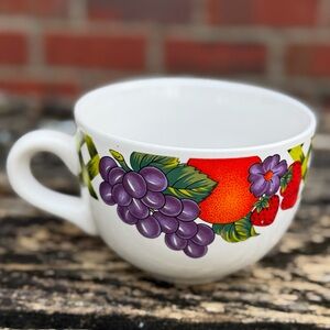 Houston Harvest Colorful Fruit Design Jumbo Soup Coffee Cocoa Ceramic Mug T1